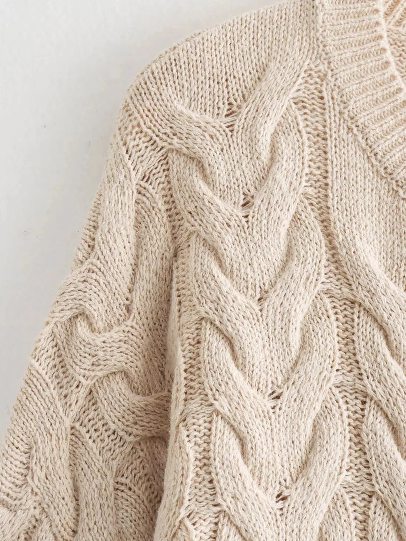 Aiertu  -  Twist Knitted Oversize Sweater Women Winter O Neck Basic Casual Jersey Pull Femme Apricot Loose Fashion Jumper Aiertu