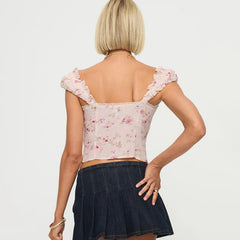 Aiertu  -  Women Vintage Floral Tie-up Camisole Elegant Lady Sleeveless Square Neck Slim Fit Summer Milkmaid Vest for Party Club Crop Tops Aiertu