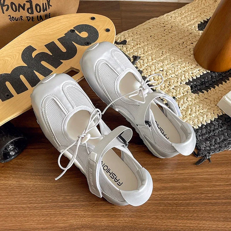 Aiertu  -  Women Shoes Sneakers Casual Flats Canvas Shoes Lace Up Summer Trend Dress Zapatos Mujer Breathable Shallow New Ladies Shoes Aiertu
