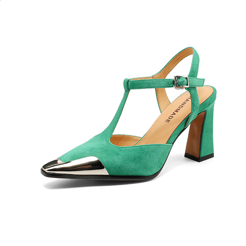 Aiertu  -  New Women Pumps Shoes High Heel Genuine Leather Fashion Casual Summer Sexy Square Toe Office Shoes Sandal Party Woman 34-41 Aiertu