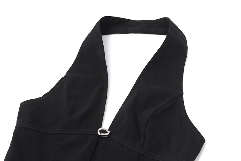Aiertu  -  Street Spice Style Sexy Suit Women's Summer Hollow Halter Neck Vest High Waist A-line Skirt Two-piece Set Fashion Female Clothes Aiertu