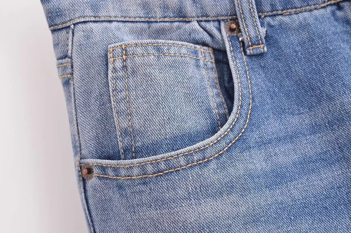 Aiertu  -  American hot girl mid-waist straight jeans women's spring and autumn new loose slim mopping pants Aiertu