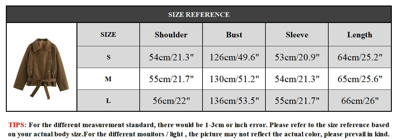 Aiertu  Women Fashion With Belt Brown Single Breasted Jackets Vintage Lapel Neck Long Sleeves Female Chic Lady Outfits Aiertu