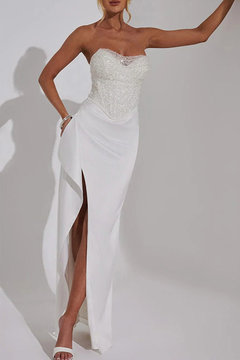 Aiertu  -  Sexy Prom Sequins Slit Ruched Off Shoulder Evening Dresses Aiertu