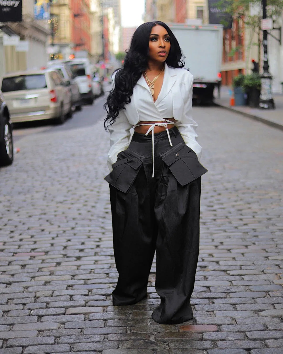 Aiertu  -  Cargo Pants Women 2026 Summer Fashion Women's Casual Pant Streetwear Ins Detachable 3D Pocket High Waisted Wide Leg Pants Aiertu