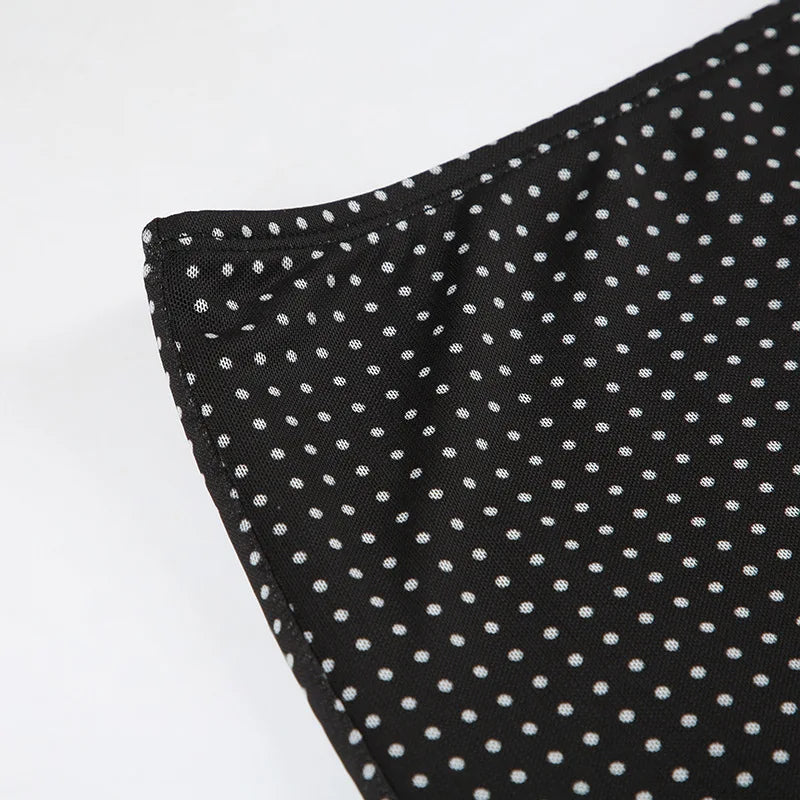 Aiertu  -  Polka Dot Print Double Mesh Skirt For Women Hip-covered Straight Long Skirt Summer New High Waist Casual Female Skirts Aiertu
