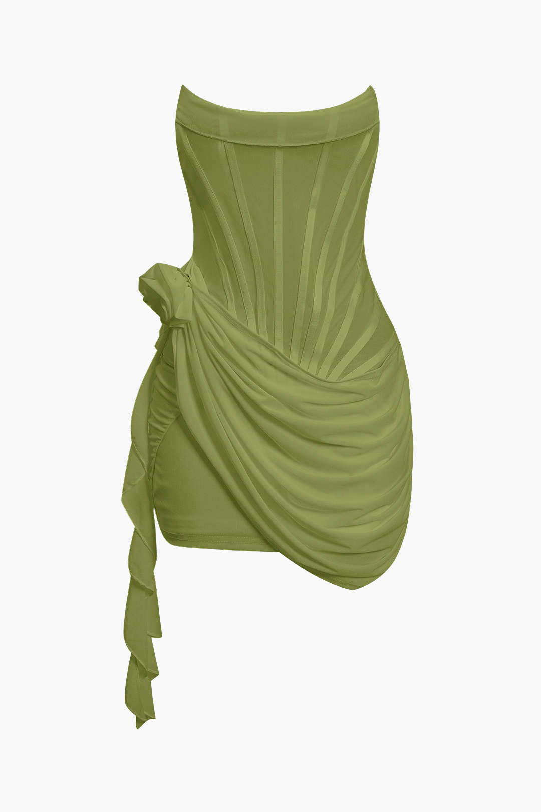 Aiertu  3D Floral Ruffle Corset Mini Dress Aiertu