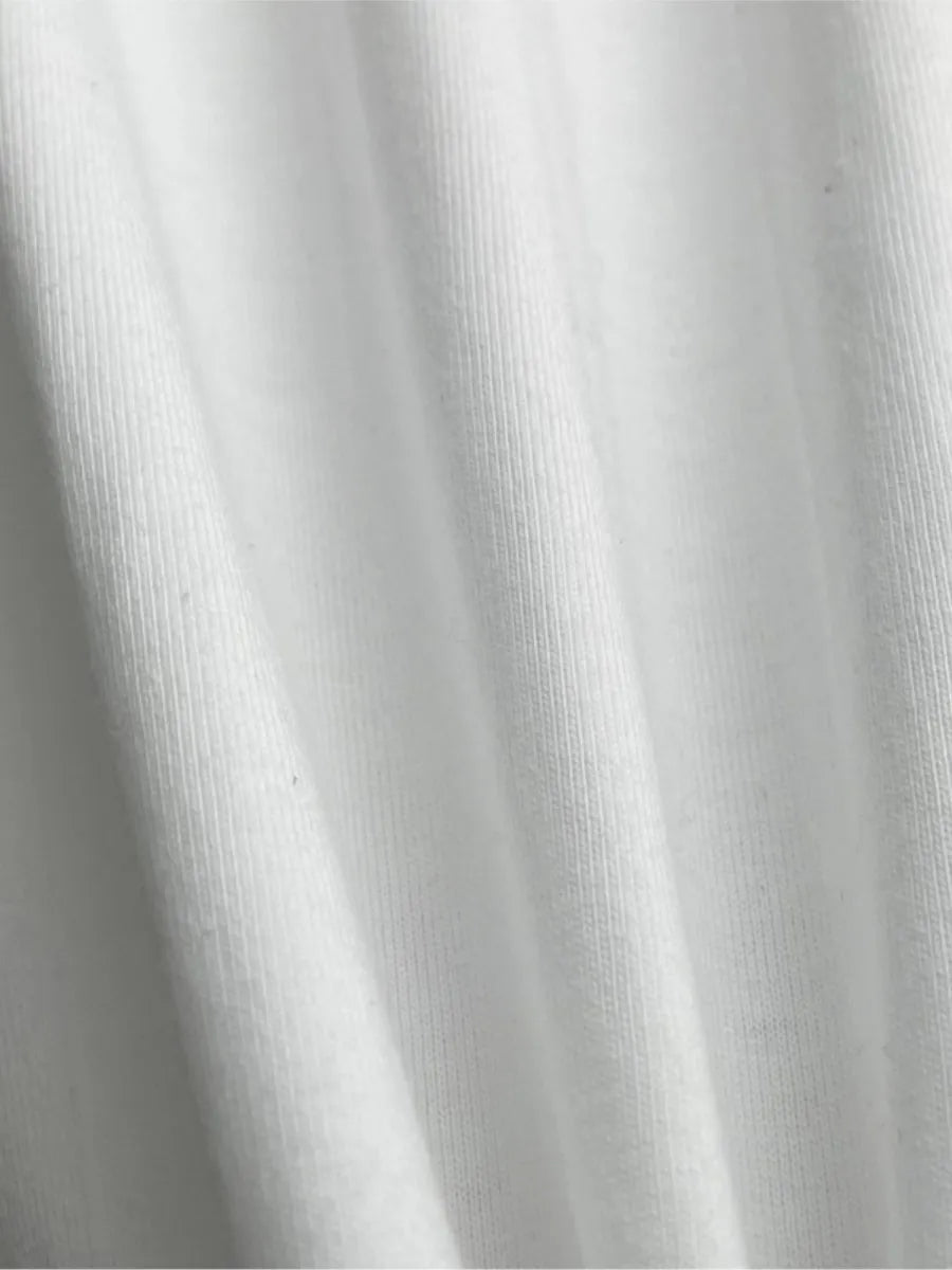 Aiertu  -  Color Letter Print White T-shirt Women 2025 Spring Round Neck Long Sleeve Cotton Tee Shirts Casual Loose Fashion T Shirt Tops Aiertu