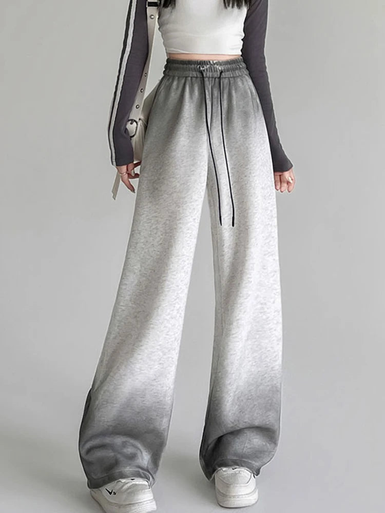 Aiertu  -  Vintage Tie Dye Y2K Sweatpants Women Streetwear High Waist Loose Pants Fall Casual American Retro Bf Hip Hop Trousers New Aiertu