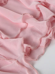 Aiertu  -Irregular Mesh Multi-Layer Mini Skirt aiertu