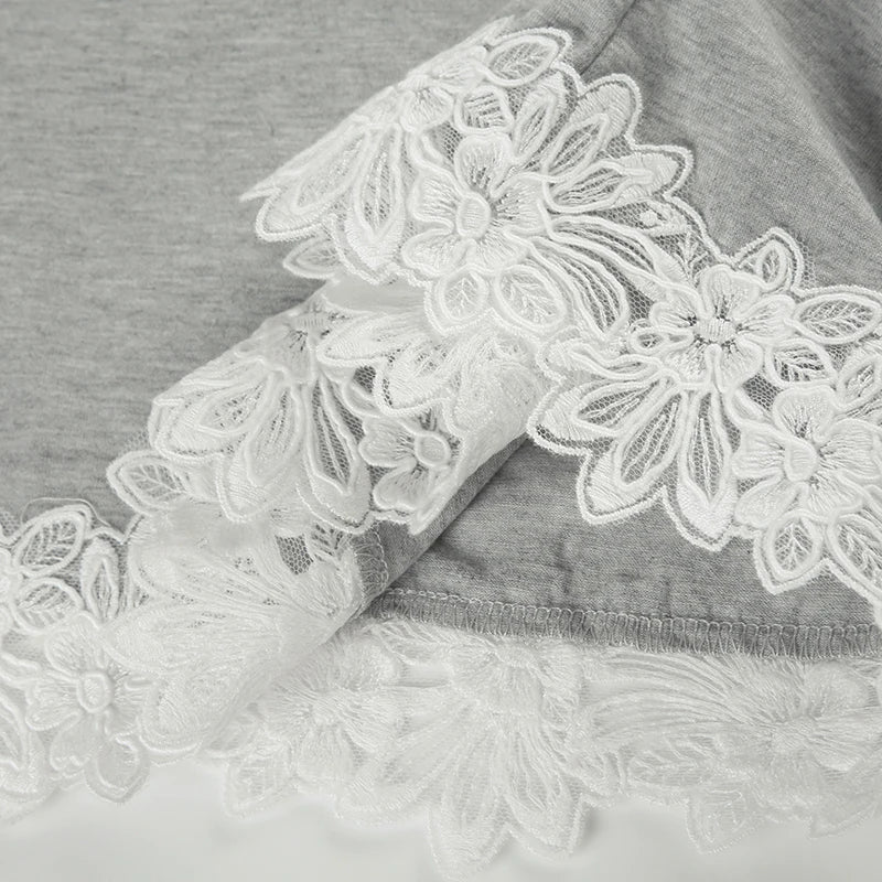 Aiertu  Cute Lace Trim Slim Simple T-Shirts Summer Sweet Basic All-Match Fashion Trendy Japanese Women’s Clothes Aiertu