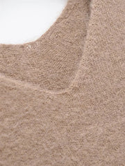Aiertu  -  casual winter outfits Women Solid Knitted V-Neck Pullover 2024 Autumn Winter Long Sleeve Soft Basic Loose Sweater Lady Resilience Jumper Aiertu