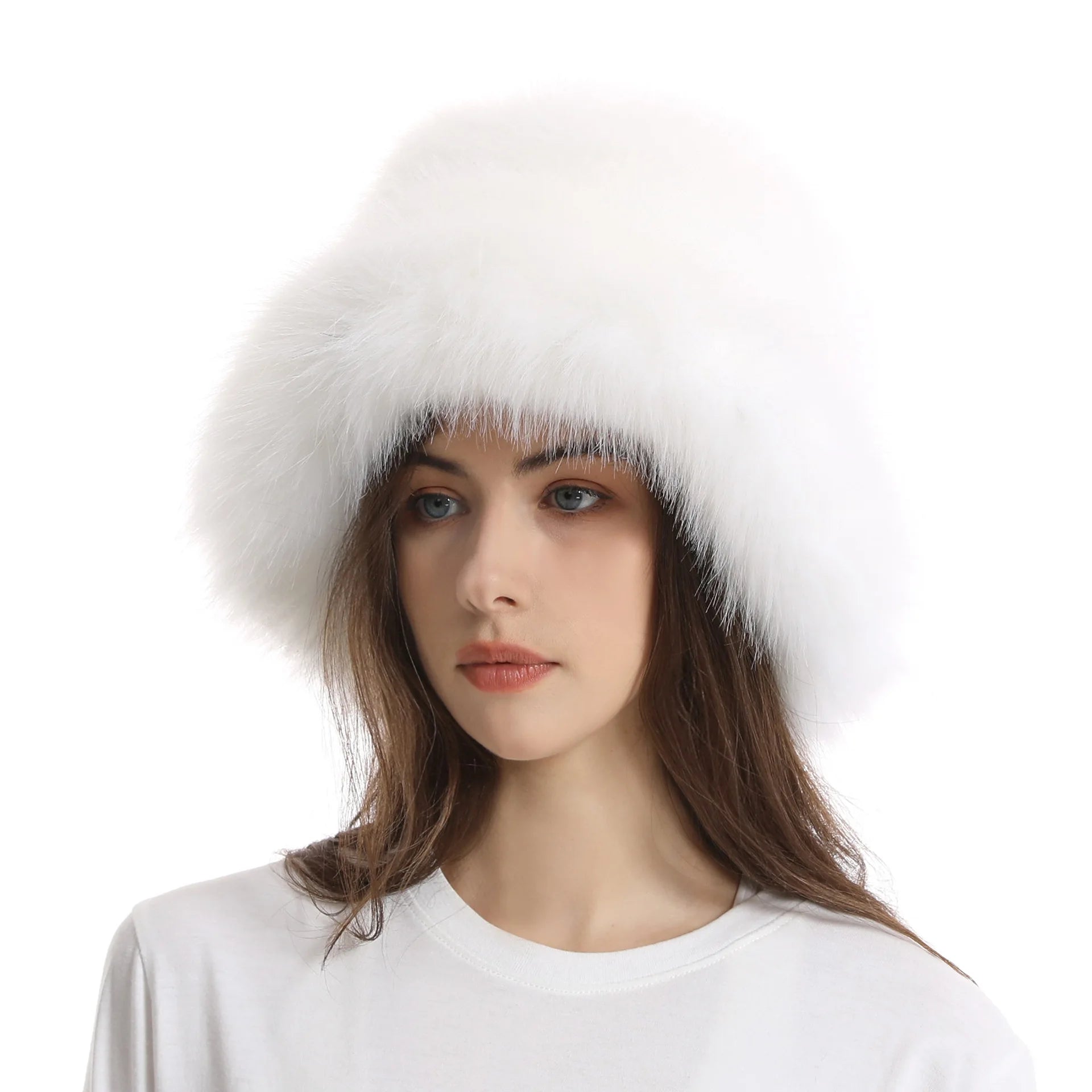 Aiertu  -  Winter Tie-dyed Bucket Hat Imitation Fur Y2k Warm Plush Bucket Hat Unisex Bucket Hat Gorros Invierno Mujer Aiertu