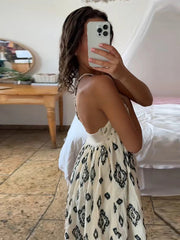 Aiertu  -  Y2K Patchwork Halter Mini Dress For Women Chic Floral Print Sleeveless Backless Party Dress Summer Vacation Beach Lady Vestidos Aiertu