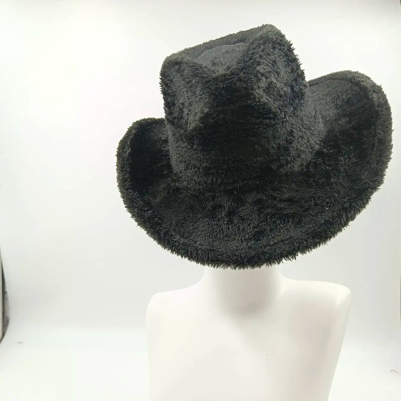 Aiertu  -  Fedora Hat Emerald Green Plush Cowboy Hat Material New Jazz Hat European and American Fashion Hat Big Brim Hat Aiertu