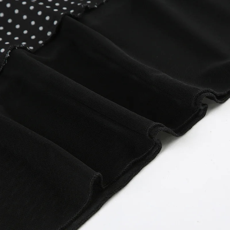 Aiertu  -  Polka Dot Print Double Mesh Skirt For Women Hip-covered Straight Long Skirt Summer New High Waist Casual Female Skirts Aiertu