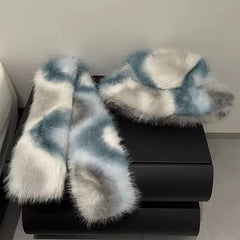 Aiertu  -  (Hat and Scarf) New Plush Hat Adult Autumn and Winter Plush Thickened Warm Hat Versatile Plush Fisherman Hat Fashion Set Aiertu