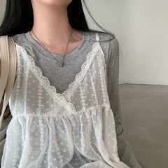 Aiertu - Lace Trim V-Neck Cami Dress Aiertu