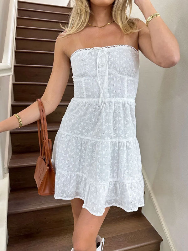 Aiertu  Embroidered mini dress shopify
