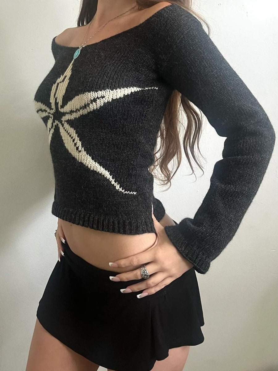 Aiertu  -  Y2k Vintage Harajuku Women'S Pullover Sweater Autumn Winter Versatile Punk Fashion Casual Streetwear Slim Thin Aesthetic Sweater Aiertu