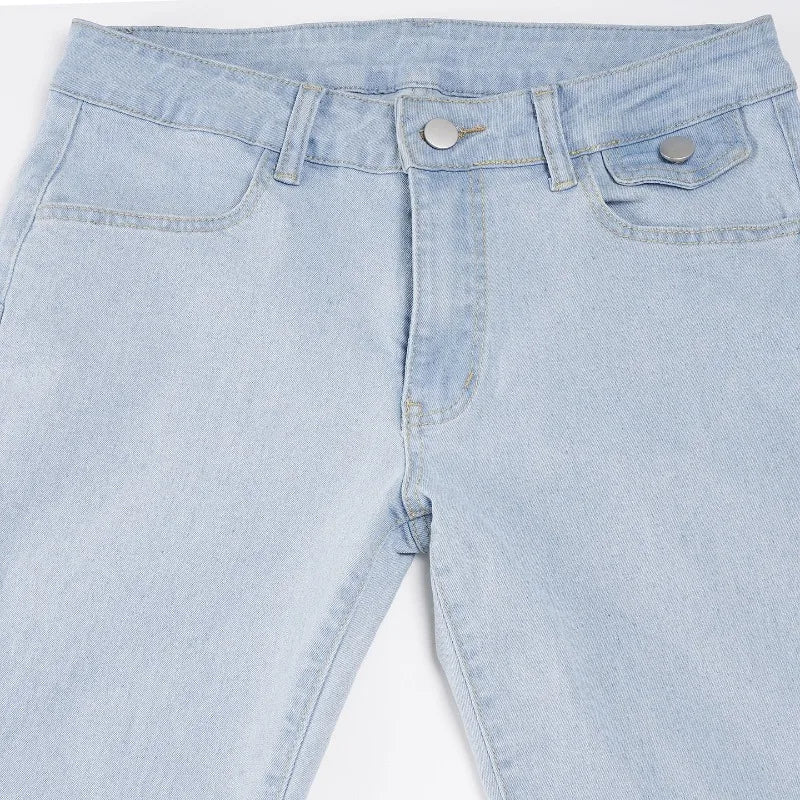 Aiertu  -  Low Rise Jeans 2000s Y2k Bottoms Flare Pants Summer Clothes for Woman Blue Denim Trousers P77-DG42 Aiertu