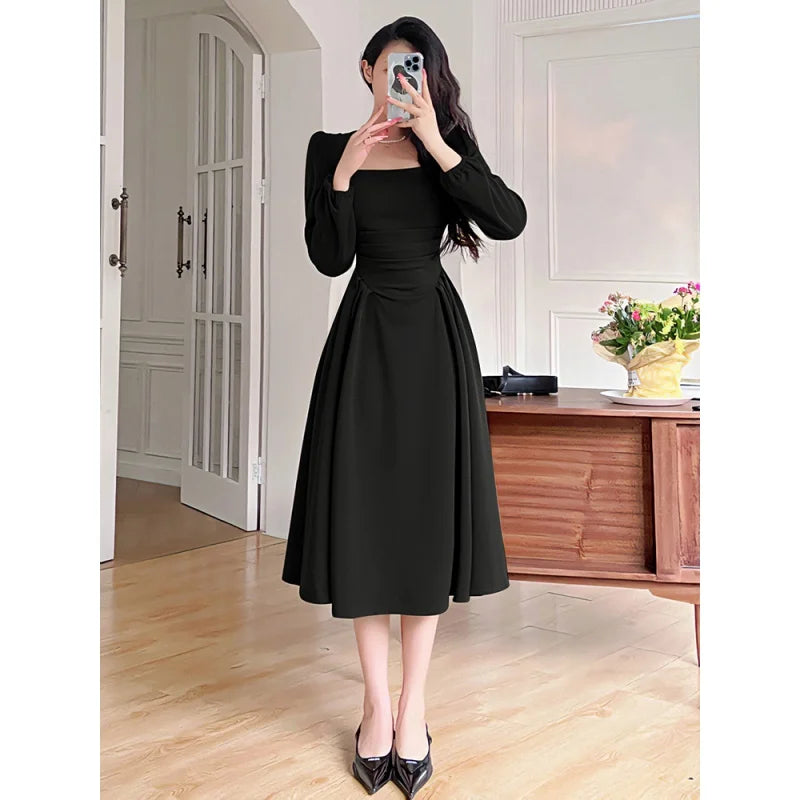Aiertu  -  Elegant Party Dresses for Women Women's Spring Puff Sleeve Prom Casual Long Dress Korean Fashion Women Evening Dress Aiertu