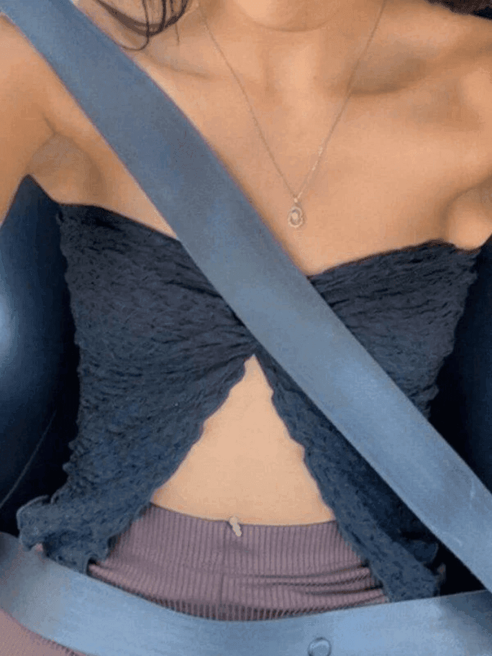 Aiertu  Pleated Halter Bandeau Top Aiertu