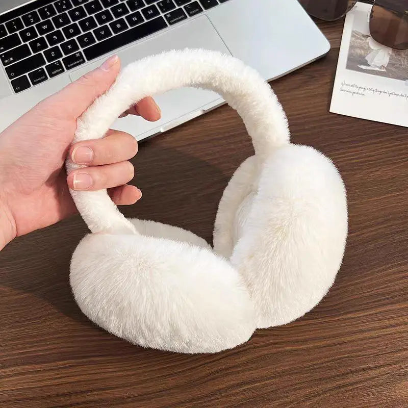 Aiertu  -  Solid Color Soft Plush Ear Warmer Winter Warm Earmuffs Fashion Ear Cover Outdoor Cold Protection Ear-Muffs Folding Earflap Aiertu
