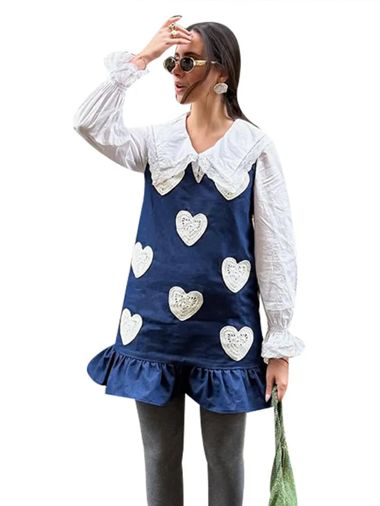 Aiertu  -  Elegant Denim Printed Women's Sleeveless Dress Summer Casual Women's Short Dress Outdoor Street Women's Fashion Robe 2025 Aiertu