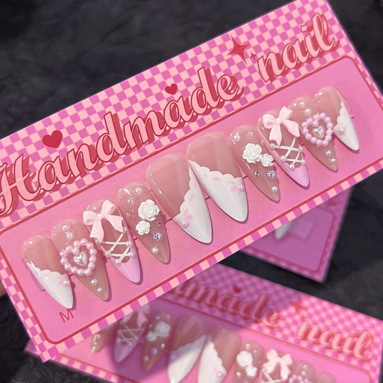 Aiertu 10Pcs Handmade Press on Nails Cat Eye Moon Decorations Aurora False Nails Short Almond Acrylic Wearable Manicure for Spice Girl Aiertu