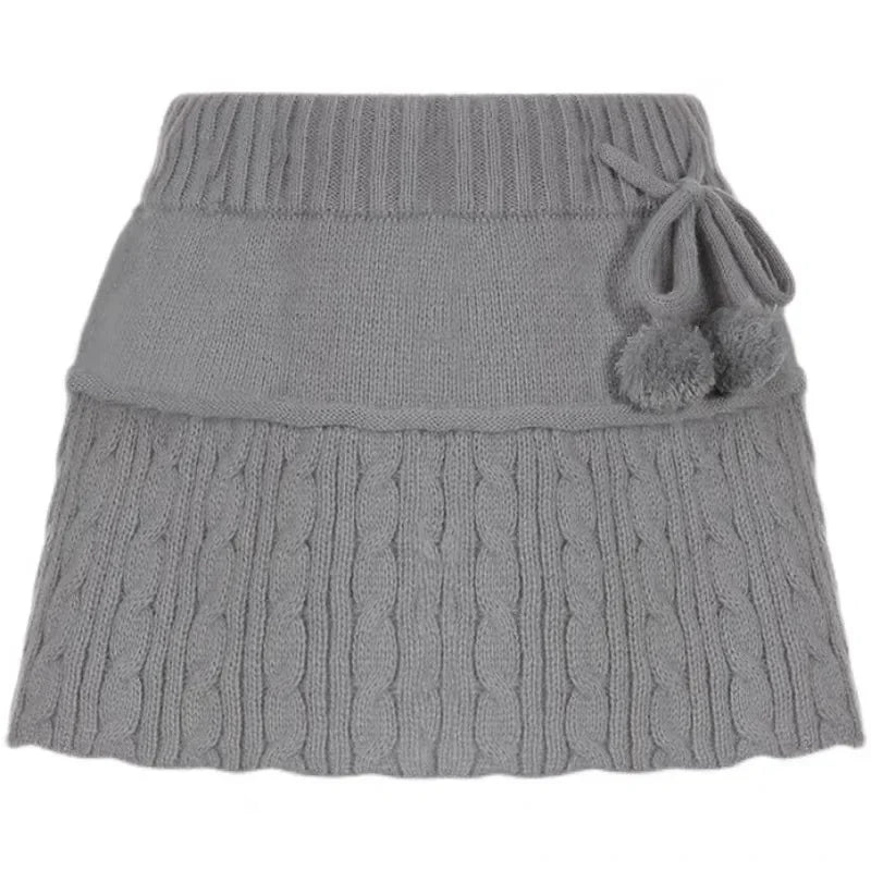 Aiertu  -  New American Fashion Knitted Skirts Y2k Aesthetic Solid Punk Sexy High Street Women Mini Skirt Vintage Fashion Popular Bottom Aiertu