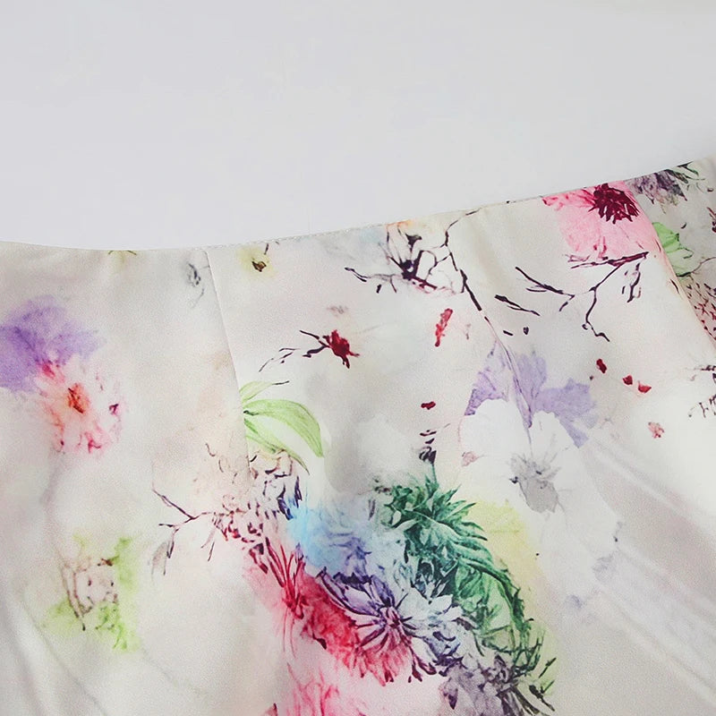 Aiertu  -  Holiday Floral Straight Trumpet Skirts Casual Slim Low-Waisted Midi Skirts Women 2025 Summer Fashion Streetwear Ladies Aiertu