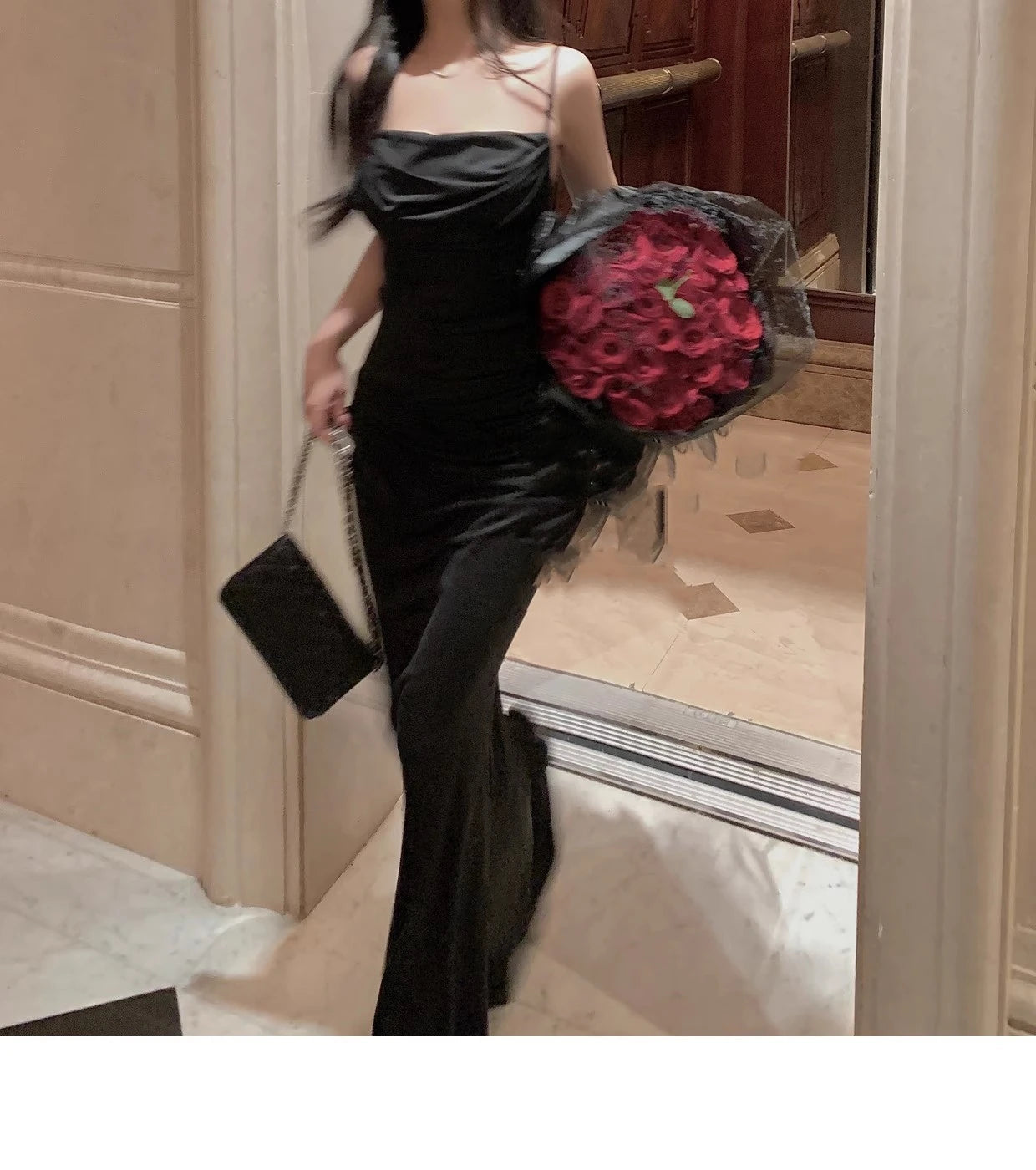 Aiertu  -  Sexy Bodycon Mermaid Womens Dresses Elegant Spaghetti Strap Evening Party Runway Vestidos Summer Korean Female Solid Long Robe Aiertu