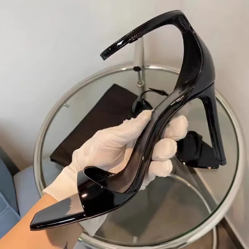 Aiertu  -  Summer thin heel peep toe women sandals buckle strap heels Aiertu
