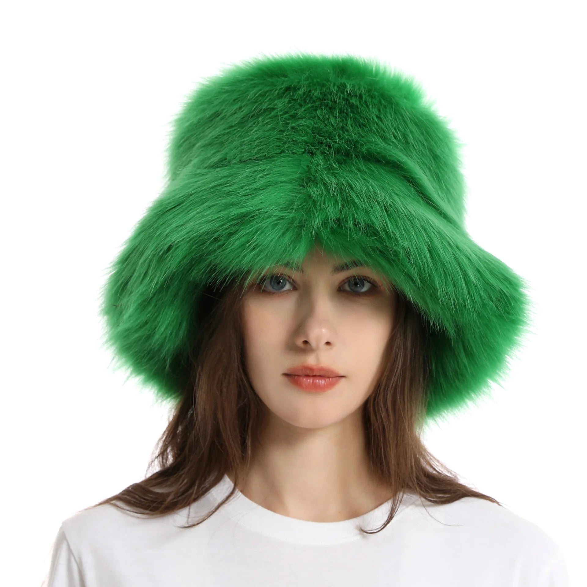Aiertu  -  Winter Tie-dyed Bucket Hat Imitation Fur Y2k Warm Plush Bucket Hat Unisex Bucket Hat Gorros Invierno Mujer Aiertu