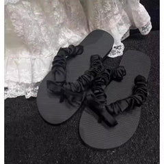 Aiertu  -  Shoes Butterfly-Knot Rubber Flip Flops Slippers Soft Beige Heeled Sandals Summer Clogs Woman Luxury Slides Hawaiian Comfort Blac Aiertu