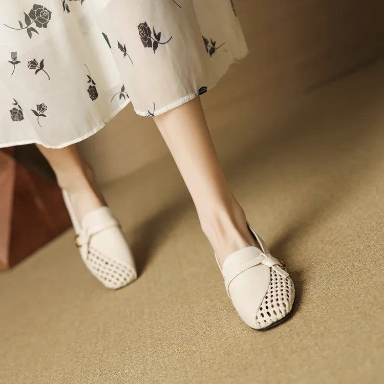 Aiertu  -  Women Shoes Fashion Loafers 2025 Summer New Design Hollow Slip On Breathable Mesh Elegant Women Flat Shoes Walking Casual Shoes Aiertu