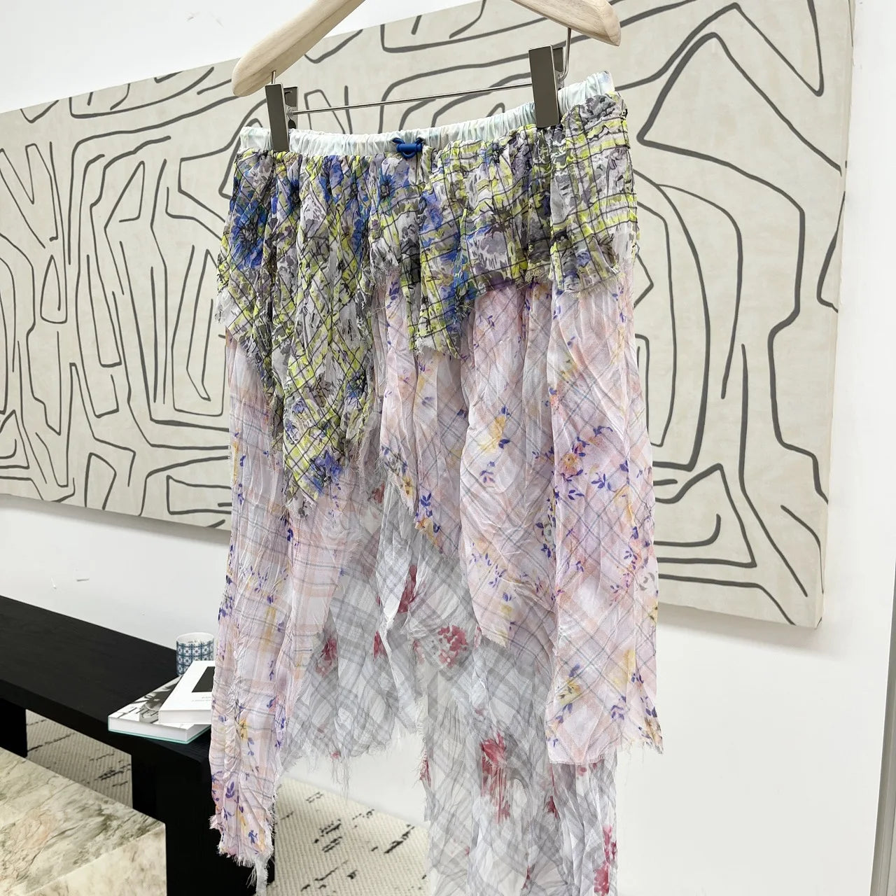 Aiertu  -  The imitation old irregular chiffon print skirt y2k hot girl style quality all kinds of stack wear women short skirt 2025 new Aiertu
