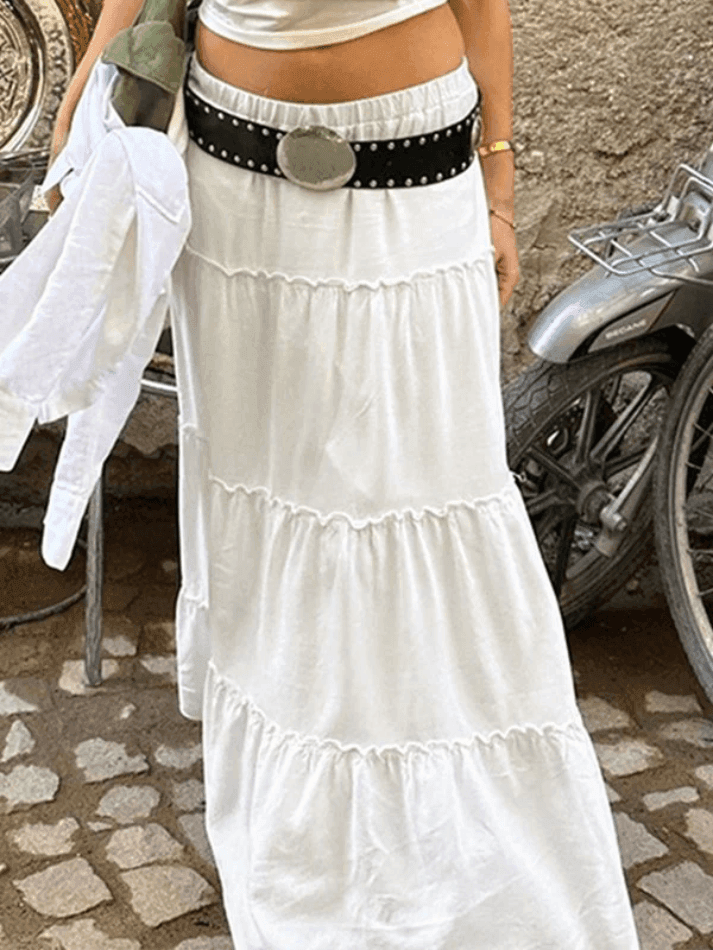 Aiertu  Versatile Casual Stitching Skirt Aiertu