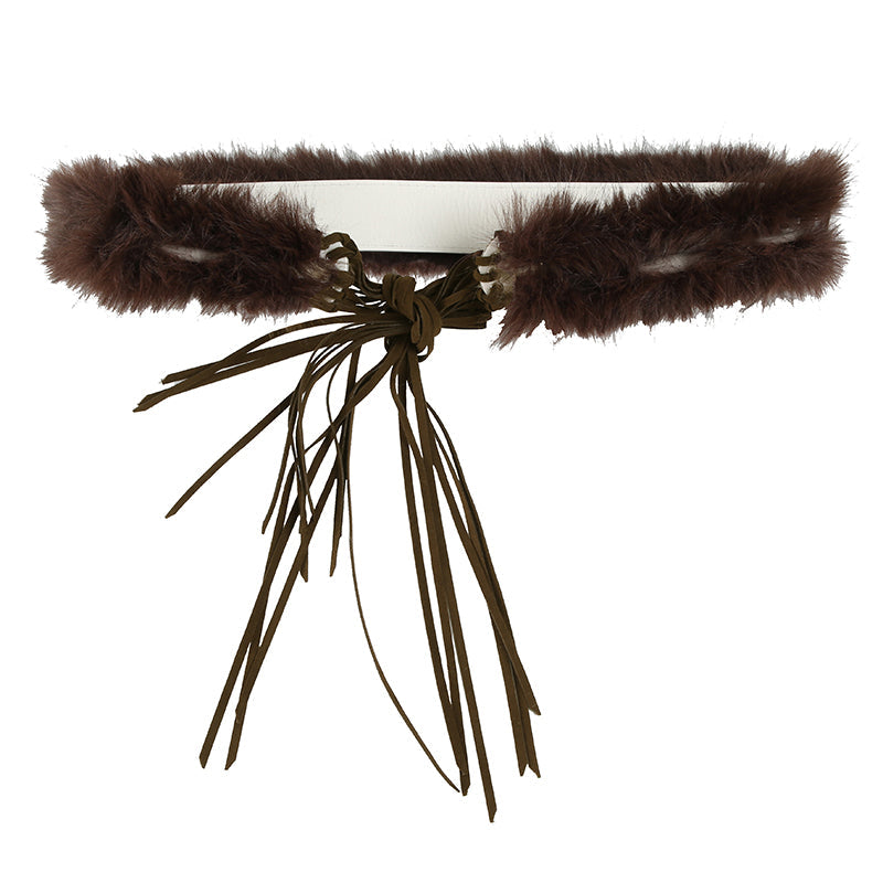Aiertu - summer inspo American Retro Faux Women’s Belt Fashion Chic Tassel Distressed All-Match Solid Design Accessorie Trendy Aiertu