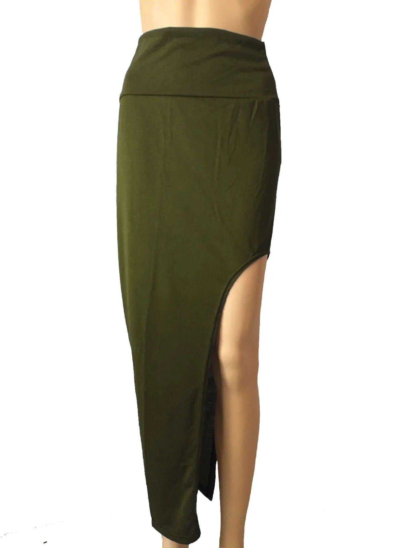 Aiertu Fashion Split Skirts Women Sexy Long Sexy Skirts Open Side Split Skirt Long High Waist High Slit Maxi Skirt Black Aiertu