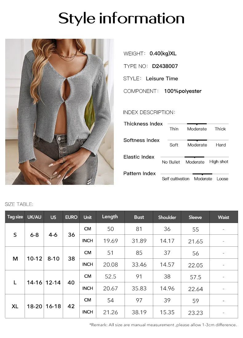 Aiertu  -  Y2K Women Knitted Sweaters Casual O Neck Long Sleeve Hollow Out Female Pullover Autumn Basic Soft Warm Lady Sweater Outwear Aiertu