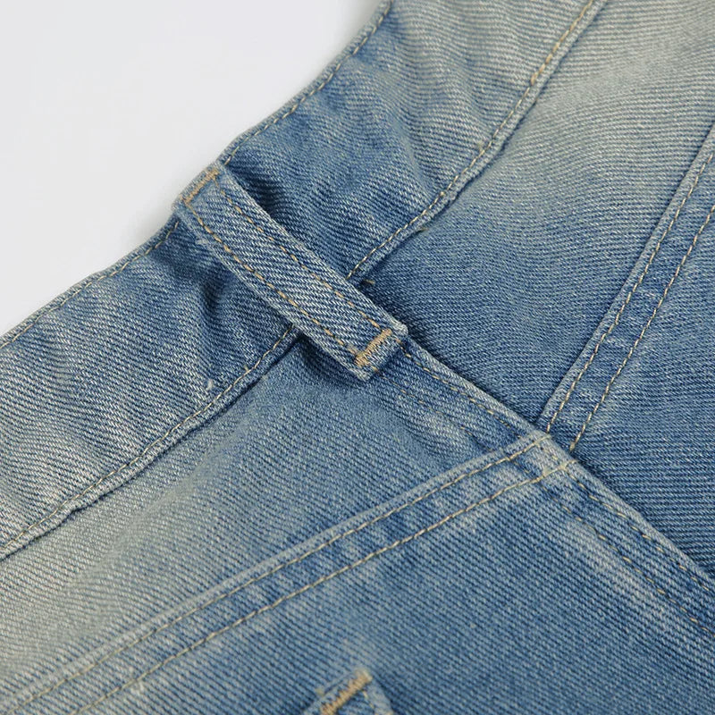Aiertu  -  Blue Denim Shorts Woman Low Rise Baggy Jeans Streetwear Woman Summer Bottoms P77-DZ37 Aiertu