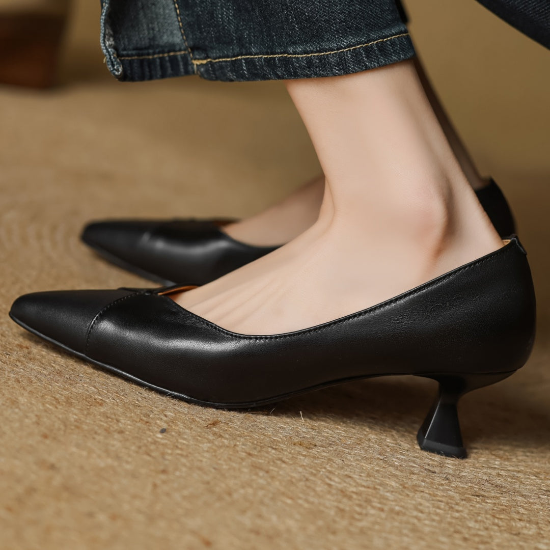 Aiertu  Women's sheepskin pointed toe slip-on pumps elegant ladies 5cm thin high heel daily slim dress heeled shoes for woman 2025 new Aiertu