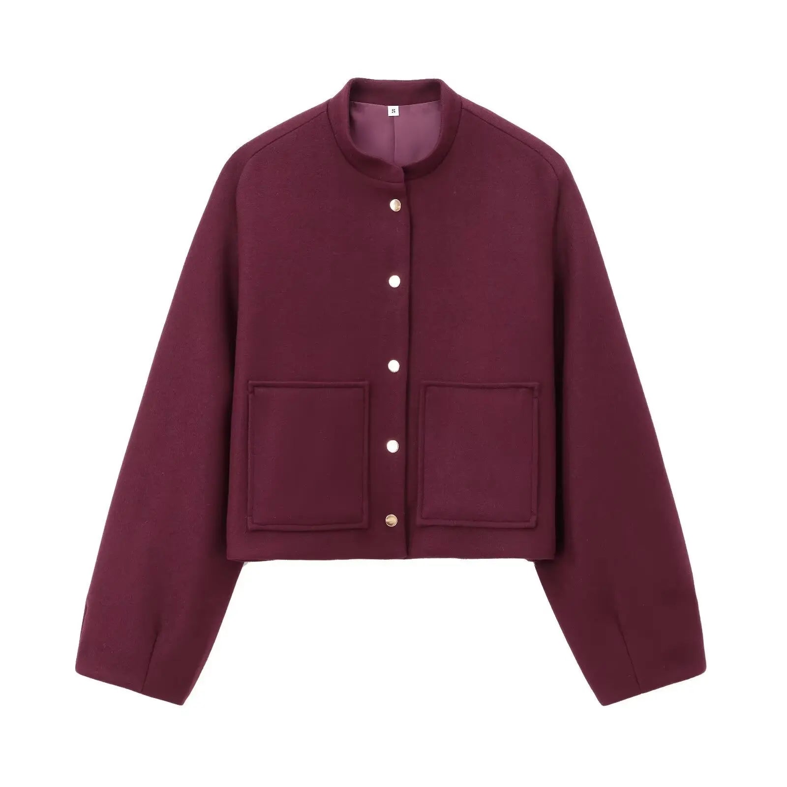 Aiertu  -  Stand Collar Short Jacket For Women Fashion Loose Single Breasted Coat Casual 2025 Spring Autumn New Solid Woman Outwear Aiertu