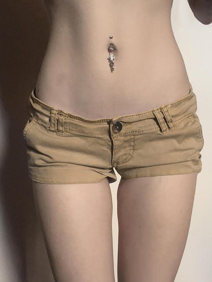 Aiertu  -Vintage Basic Low-Waist Denim Shorts aiertu