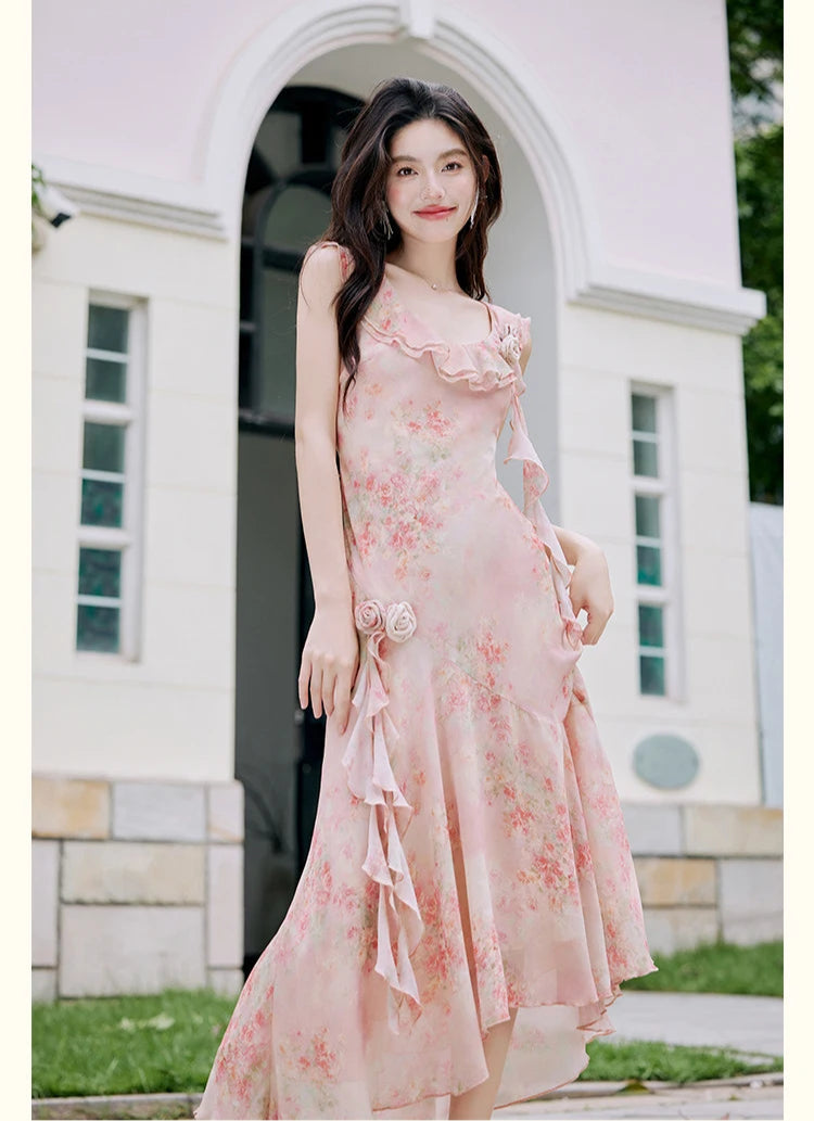 Aiertu  Honey Vine Vintage-Floral Ethereal Essence Dress Aiertu