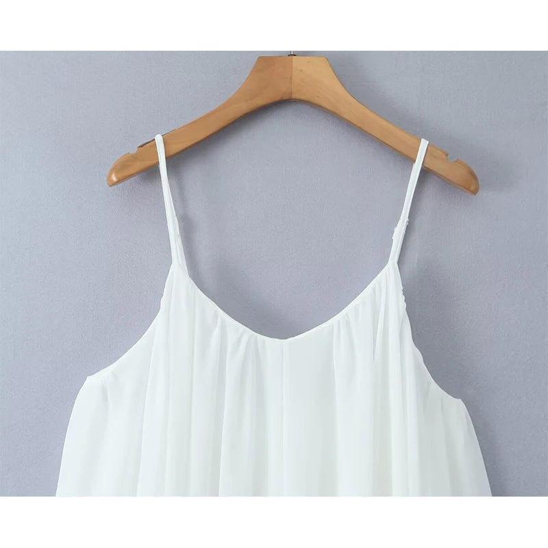 Aiertu  -  Sexy Backless White Sling Short Dress Women V Neck Sleeveless A-line Loose Summer Dresses Holiday Beach Robe Fairy Vestidos Aiertu