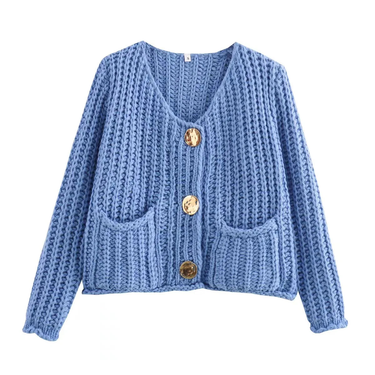 Aiertu  -  Women V Neck Cardigan Sweater Solid Casual Warm Outerwear Knitwear Autumn Winter Long Sleeves Single Breasted Top Mujer Aiertu