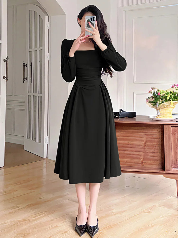 Aiertu  -  Elegant Party Dresses for Women Women's Spring Puff Sleeve Prom Casual Long Dress Korean Fashion Women Evening Dress Aiertu
